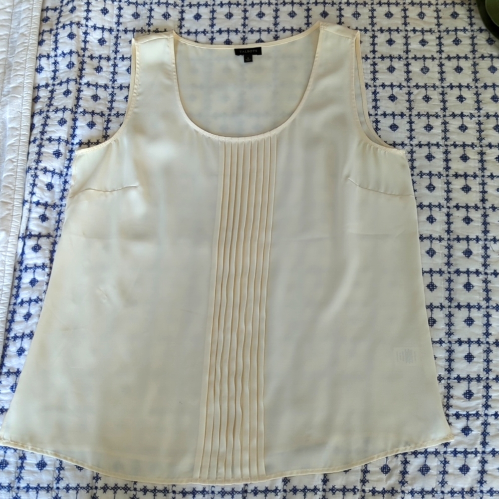 Talbots Flowy Blouse with Pleat Detail, Size 8